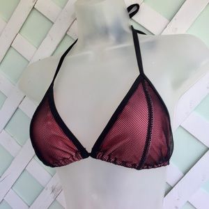 Hot Pink/Black Mesh bikini top by Xhilaration